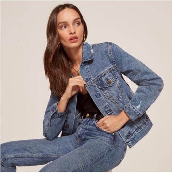 Reformation Jean Vintage Wash Jacket - Picture 1 of 7